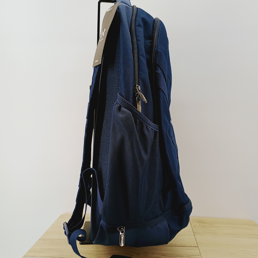 Under Armour Hustle 5.0 Backpack Navy Blue UA Storm Laptop Bag 1361176-408 OSFA - Picture 4 of 15